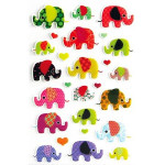Autocollants relief Eléphants